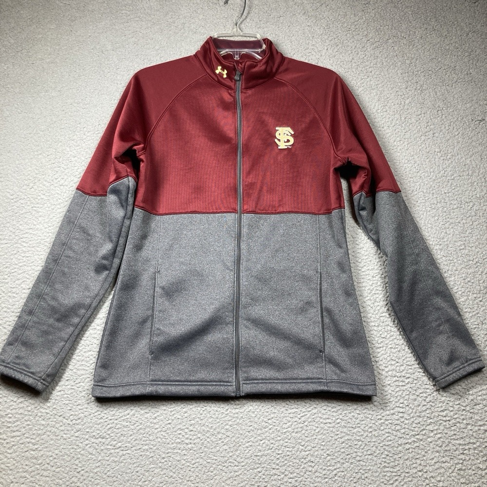 Florida State University Seminoles Full Zip Jacket Women's Medium Burgundy Gray